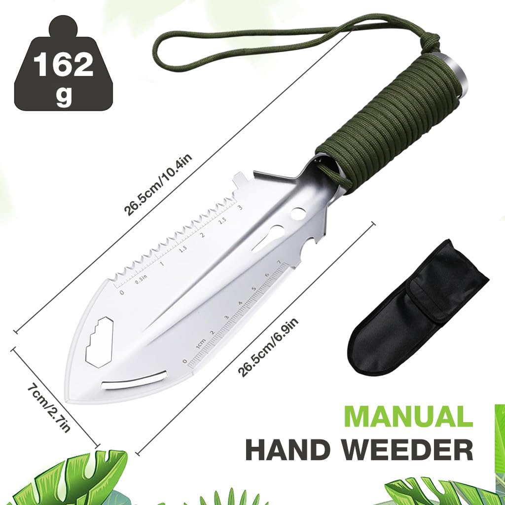 HASTHIP Gardening Shovel for Outdoor & Camping Use with 9 in 1 Tools and Ergonomic Handle | Stainless Steel Multi Tool