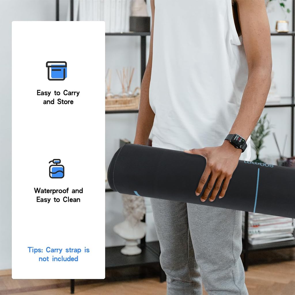 Proberos Silent Mat for Ab Roller Wheel with Distance Guide Lines and EVA Anti Slip Design 140cmx56cm