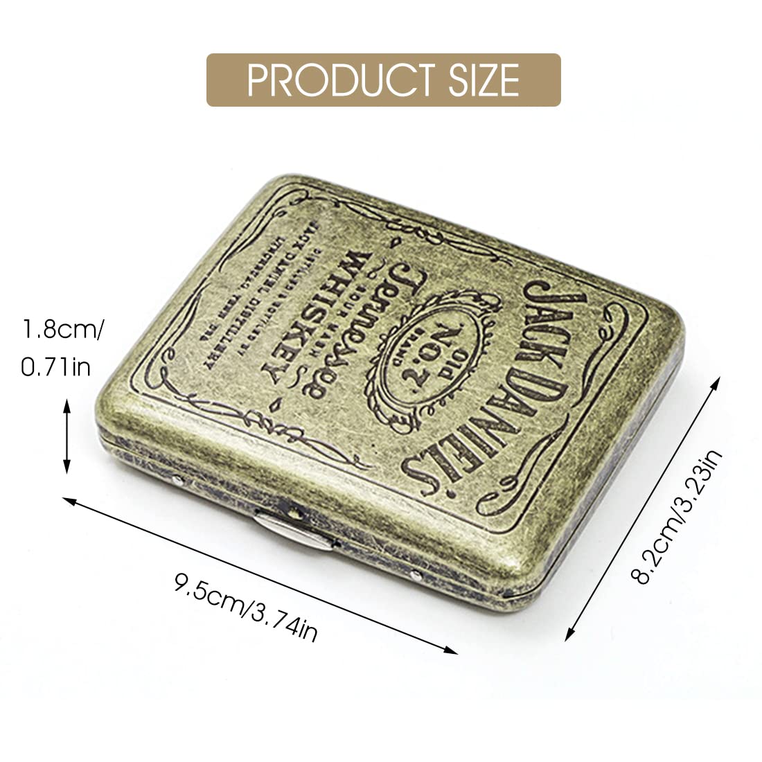 GUSTAVE Metal Cigarette Case for 85mm Cigarettes with Double Sided Spring Clip | Aluminum Alloy 20 Capacity Pocket Size