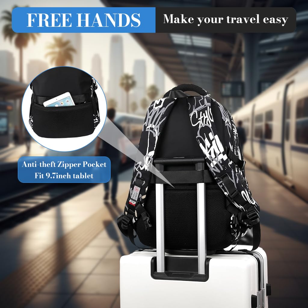 GUSTAVE Backpack for School and Travel with 32L Capacity featuring Ergonomic Design | Waterproof Nylon for Teens