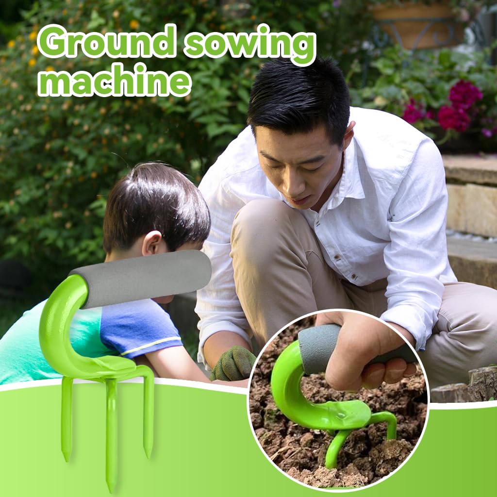 ZIBUYU Hand Tiller Claw Cultivator for Garden Soil Loosening with 7.5cm Tines and Ergonomic Handle