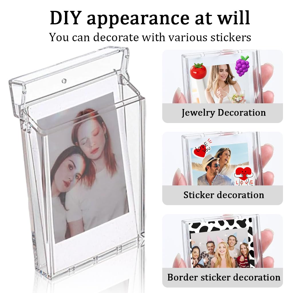 ZORBES Instant Photo Storage Box for 3 Inch Prints with Lanyard featuring Clear PC Display Case