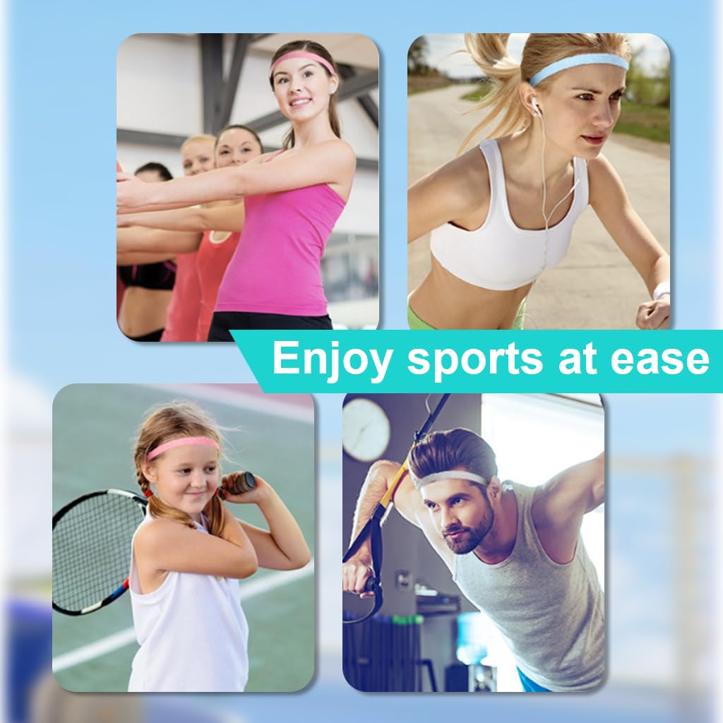 Proberos Sport Headbands for Gym Running and Yoga featuring Non Slip Silicone Grip | 6 Pack