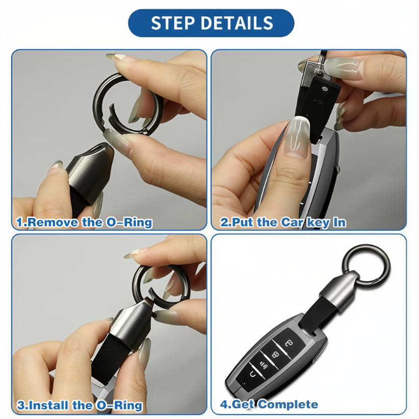 Zibuyu Genuine Leather Car Key Chain for Drivers with Metal Hook | Sleek Accessory for Men and Women