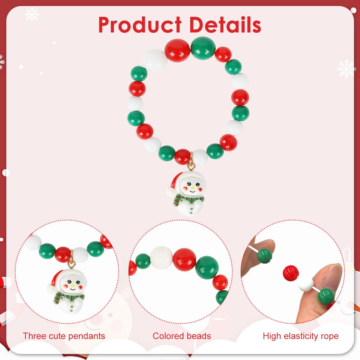 MAYCREATE Christmas Jewelry Hair Accessories Kit for Kids with Bracelet and Earrings | Gift Box Set for Holiday Dress Up