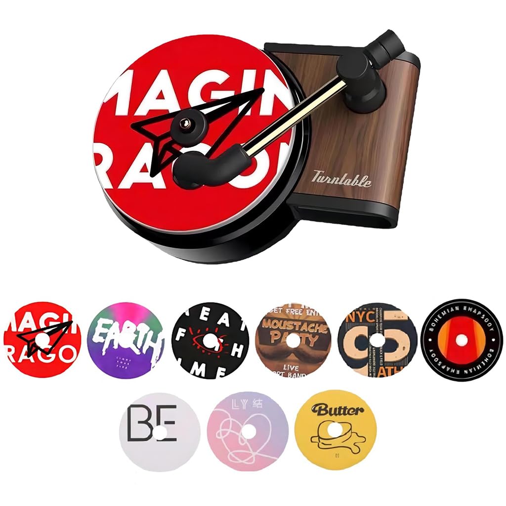 STHIRA Car Air Freshener for Air Vent with 9pcs Aroma Sheets featuring Rotating Vinyl Design | Creative Interior Gift