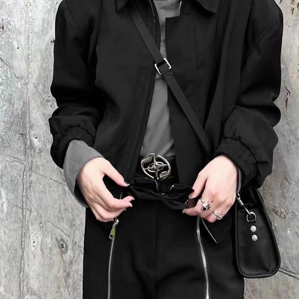 SANNIDHI Belt for Women featuring Adjustable 43.31 in Design with Metal Buckle | Black & White PU Leather Set