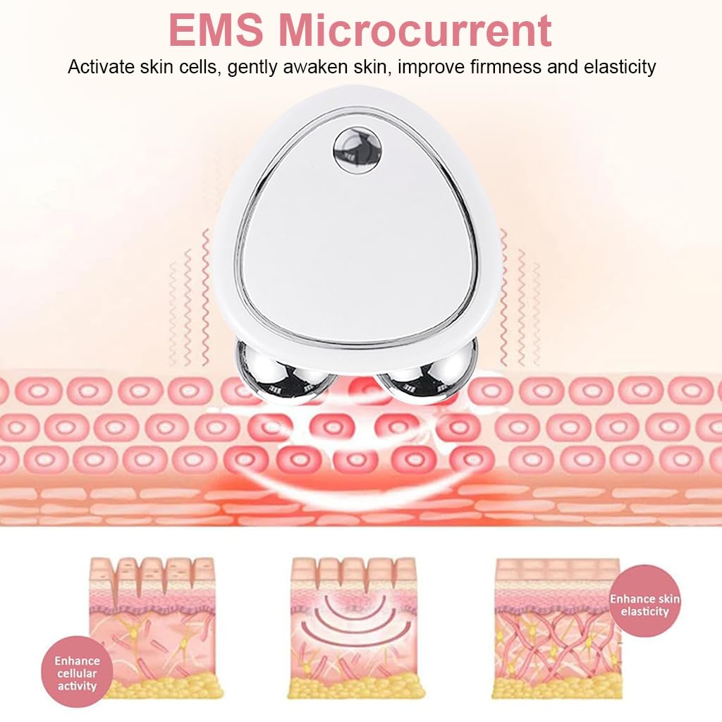 HANNEA Face Massager for Anti Wrinkles with EMS Microcurrent & Dual Massage Heads | USB Rechargeable 180mAh