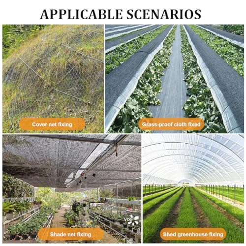 HASTHIP® Plastic Garden Landscape Stakes Staples U-Shaped for Securing Weed Barrier Fabric Ground Tarp 4CMx15CM 300PCS