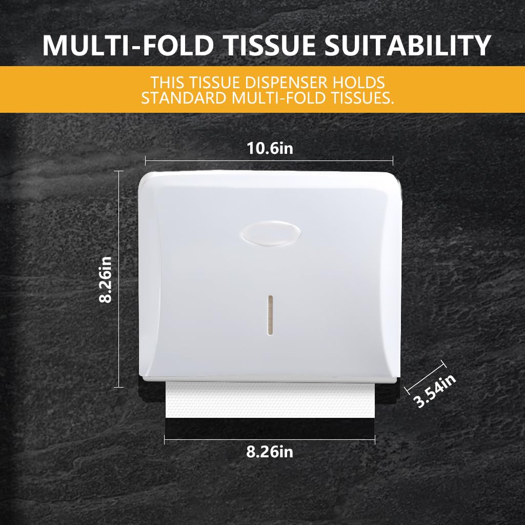 HASTHIP Paper Towel Dispenser for Bathroom and Kitchen with Lock and Large Capacity | ABS Wall Mounted Waterproof Tissue Box