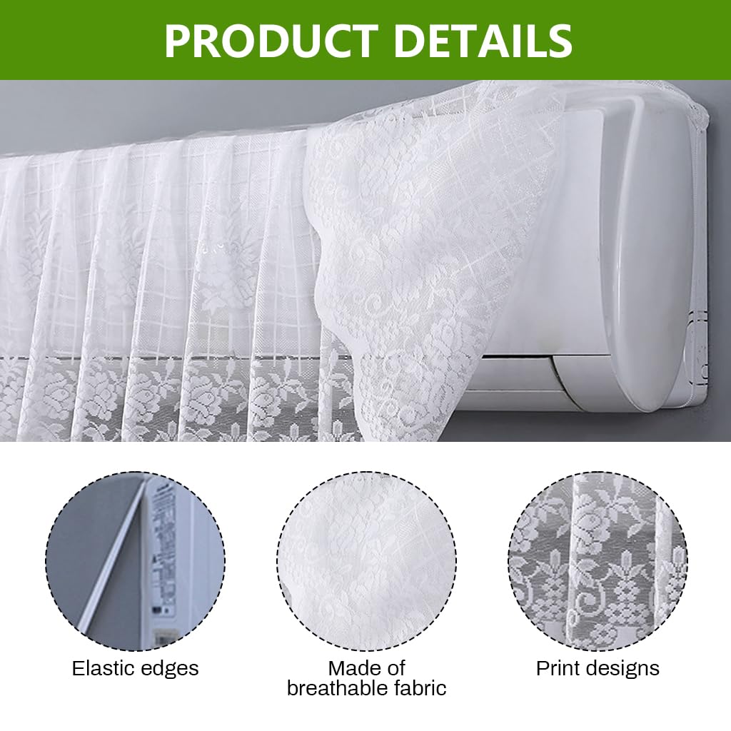 HASTHIP AC Dust Protection Cover for Split 1–1.5 Ton featuring Smart Airflow Design and Cotton Lace