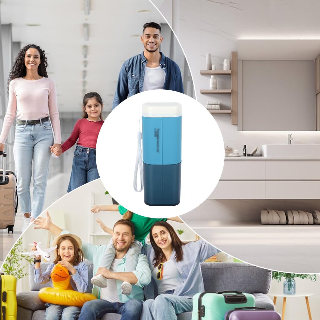 ZIBUYU Travel Wash Cup for Trips with Leak-Proof Snap-Lock and Blue PP Organizer | Compact Toiletry Case