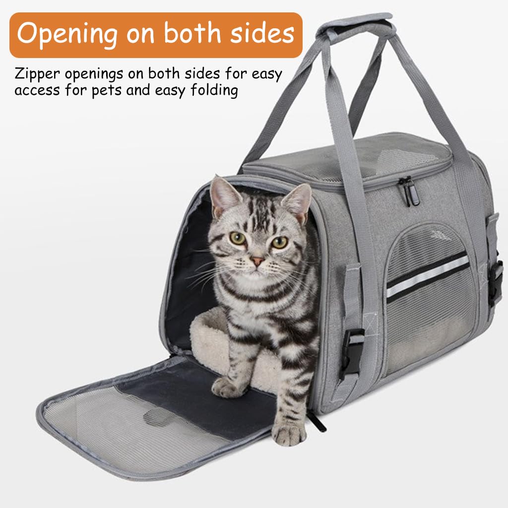 Qpets Travel Cat Bag Carrier for Small Pets up to 5 kg with 3‑Side Ventilation | Lightweight Oxford Backpack