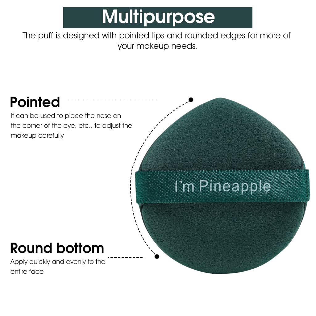 MAYCREATE Makeup Puffs Set for Liquid Foundation and Powder featuring Wet Dry Dual Use | 7pcs Non‑Latex Green Sponges