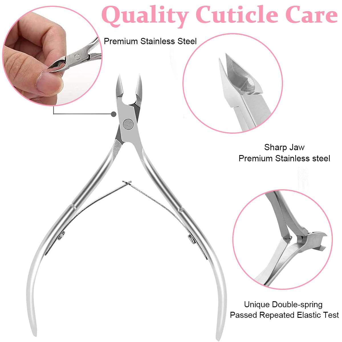 MAYCREATE Nail Manicure Tool Kit for Fingernail Care with 3 Double Side Files and Stainless Steel Tools | Includes Nail Clipper and Buffer Block