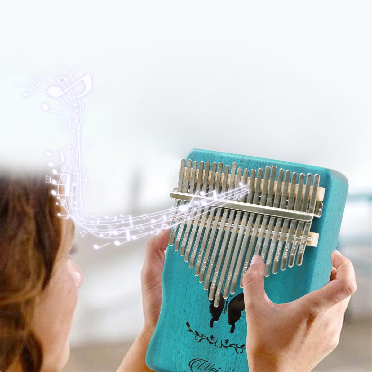 ELEPHANTBOAT Kalimba Thumb Piano for Beginners with 21 Keys and Butterfly Engraved Design