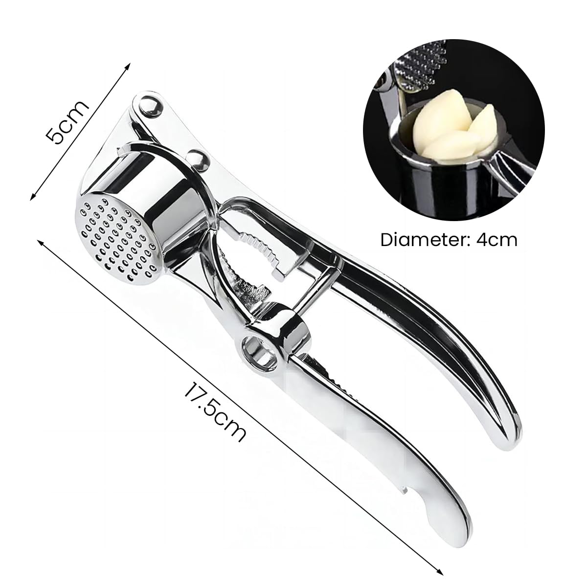 Supvox® 5-In-1 Stainless Steel Garlic Press Garlic Crusher - Multi-Use Garlic Press Garlic Mincer Garlic Crusher Garlic Chopper Garlic Press Rocker Kitchen Gadgets for Home Cooking