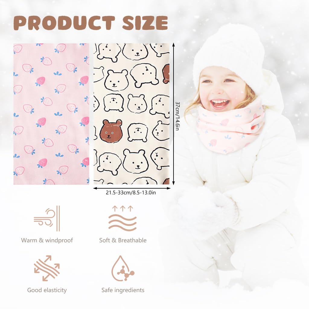 SNOWIE SOFT Baby Scarf Set for Outdoor Wear featuring 37x21 cm Stretch Cotton | Cute Neck Warmer and Headband for Toddlers