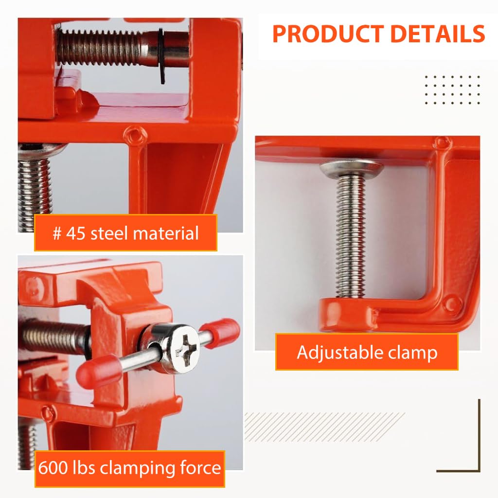 Serplex Mini Jeweler Table Clamp for DIY Crafts with Adjustable Knob and Swivel Screw | Portable Bench Vise for Jewelry Making