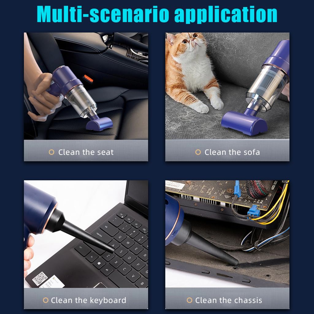 ZORBES Electric Compressed Air Duster for Car and Home with 120W 10000Pa Suction | 42000RPM Handheld Vacuum featuring 4000mAh Battery