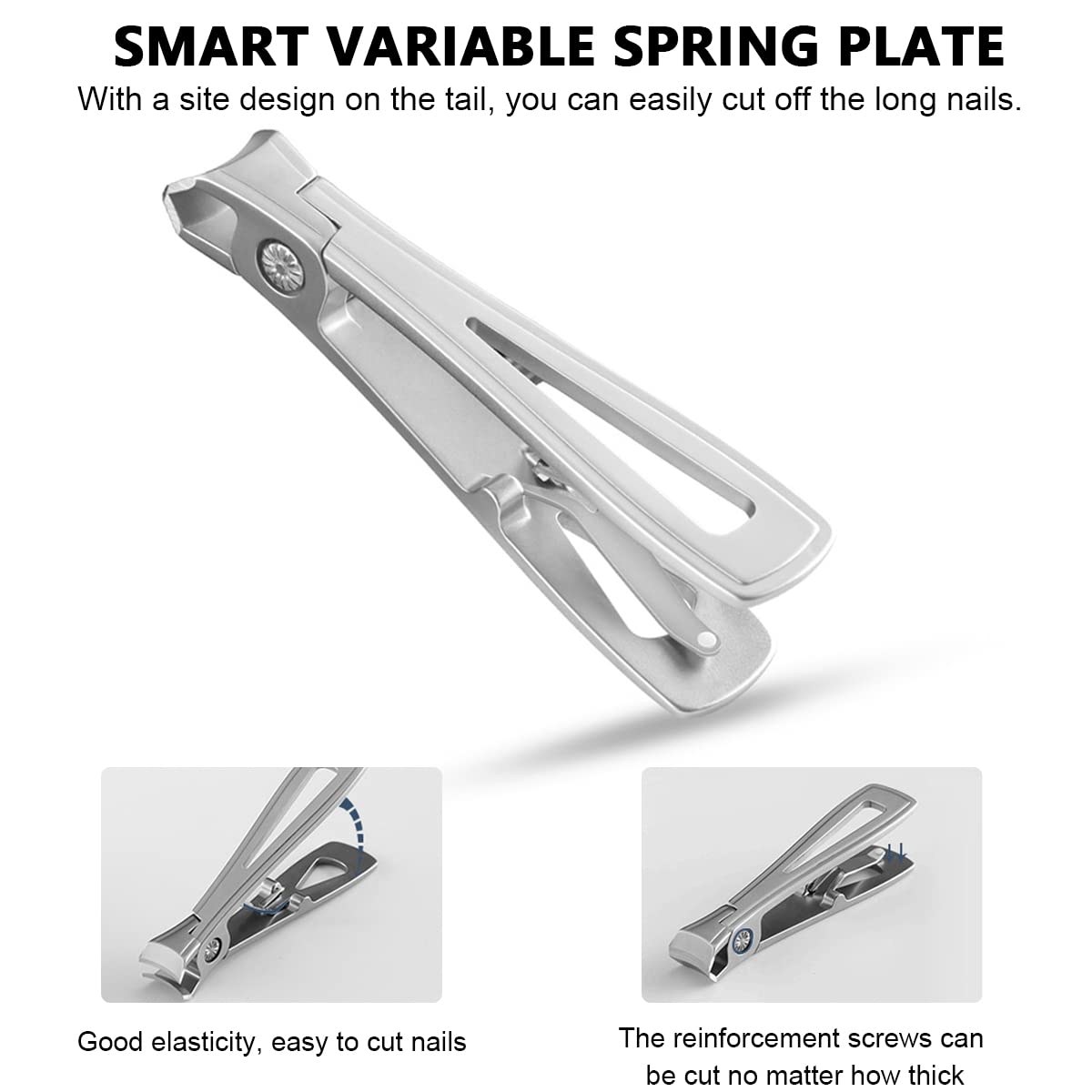 ZIBUYU Nail Cutter For Men,Nail Clippers Wide Jaw Opening Stainless Steel Fingernail and Toenail Nipper Cutter for Thick Nails with Keychain Leather Case Pedicure,Manicure Kit