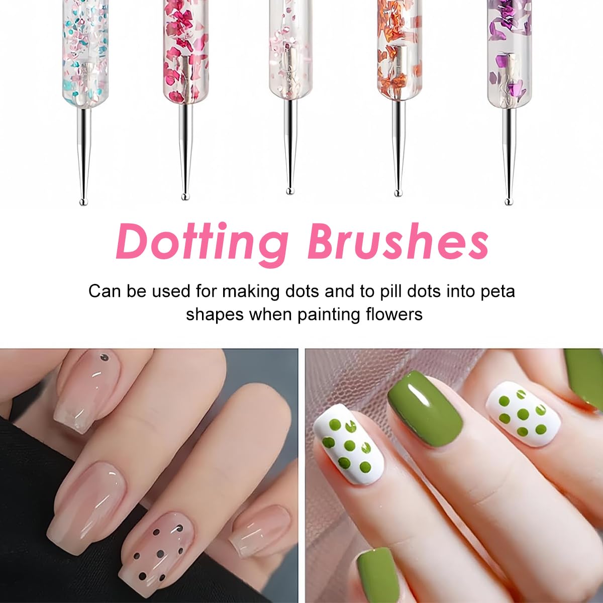 MAYCREATE Nail Art Tools Kit for Nail Design with Dual Head Dotting Tools & Liner Pens Set of 10