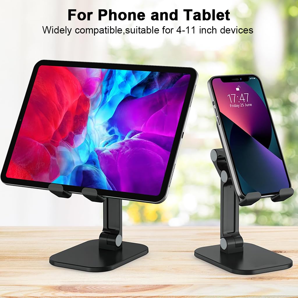 ZORBES Mobile Phone Stand for Desk with 3.74–5.5 in Adjustable Height and 0–235° Foldable Angle | Anti-Slip Base