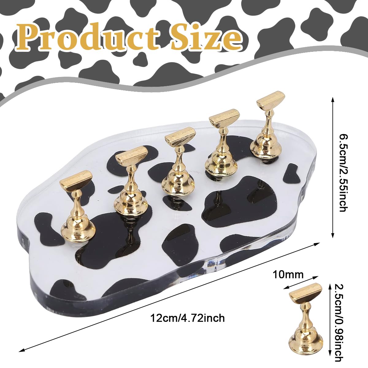 MAYCREATE® Acrylic Nail Display Stand Magnetic Nail Practice Holder for DIY Nail Art Metal False Nail Tip Stand Manicure Tool for Home or Salon Use