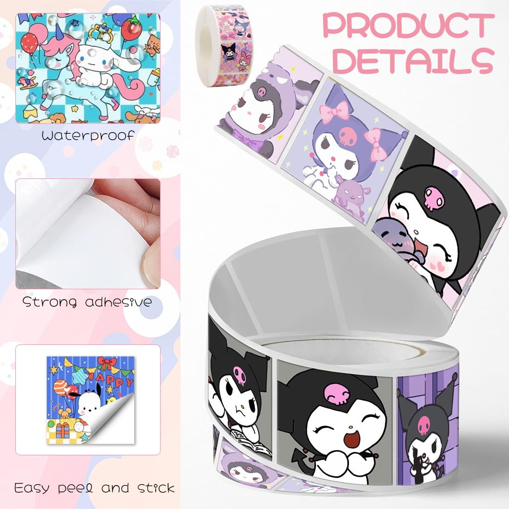 ZIBUYU Sticker Set for Journals and Laptops featuring 1000pcs Reusable Vinyl Anime Designs