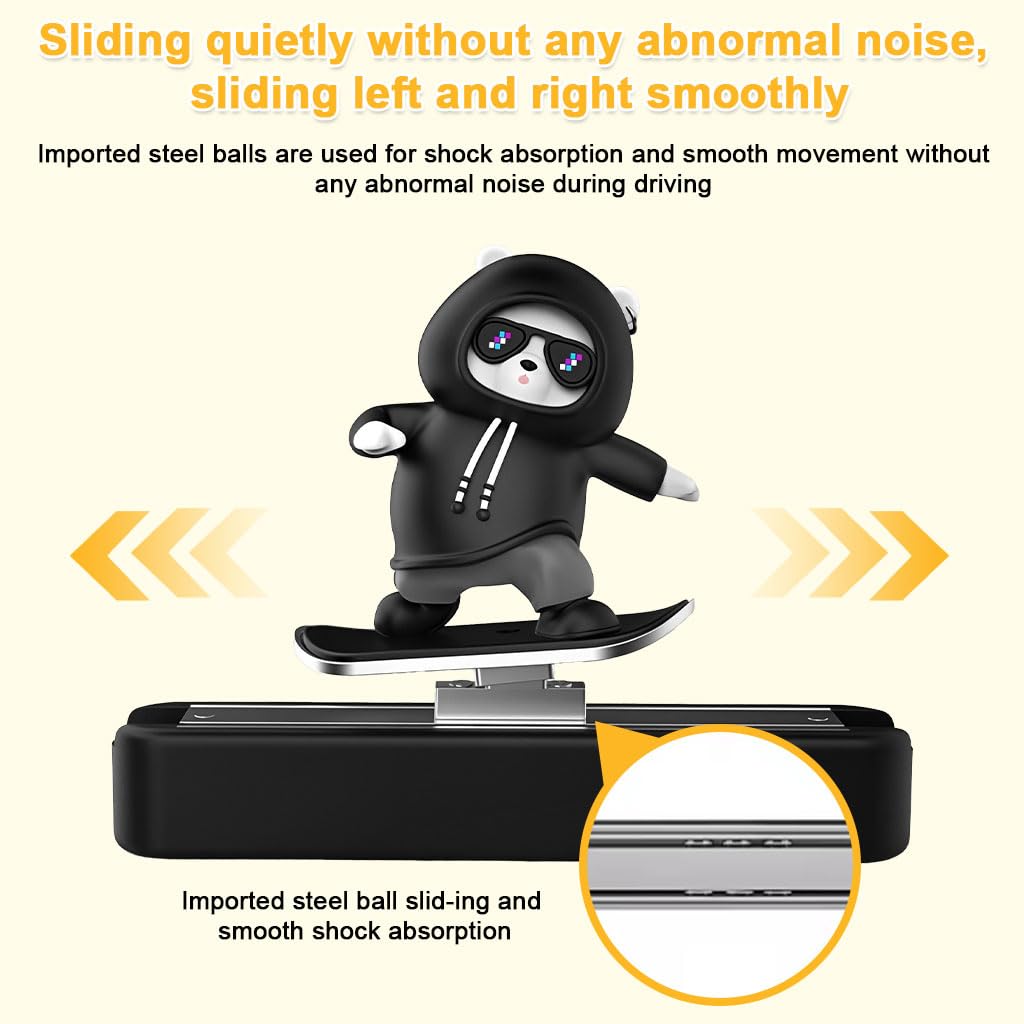 STHIRA Dashboard Car Charm for Dashboard Decoration featuring Swinging Cartoon Bear | 2PCS Set