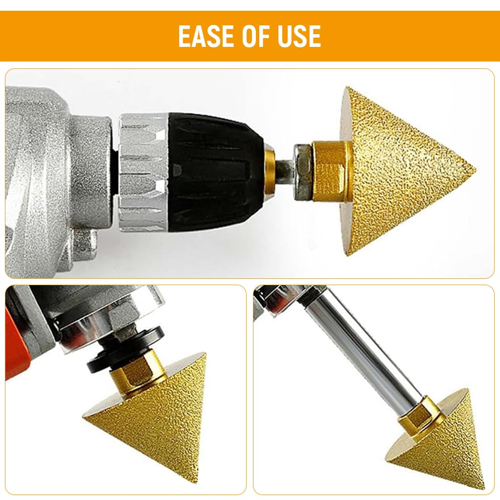 Serplex M10 Diamond Conical Drill Bit 38mm for Tile and Marble | Chamfer Reamer for Professionals