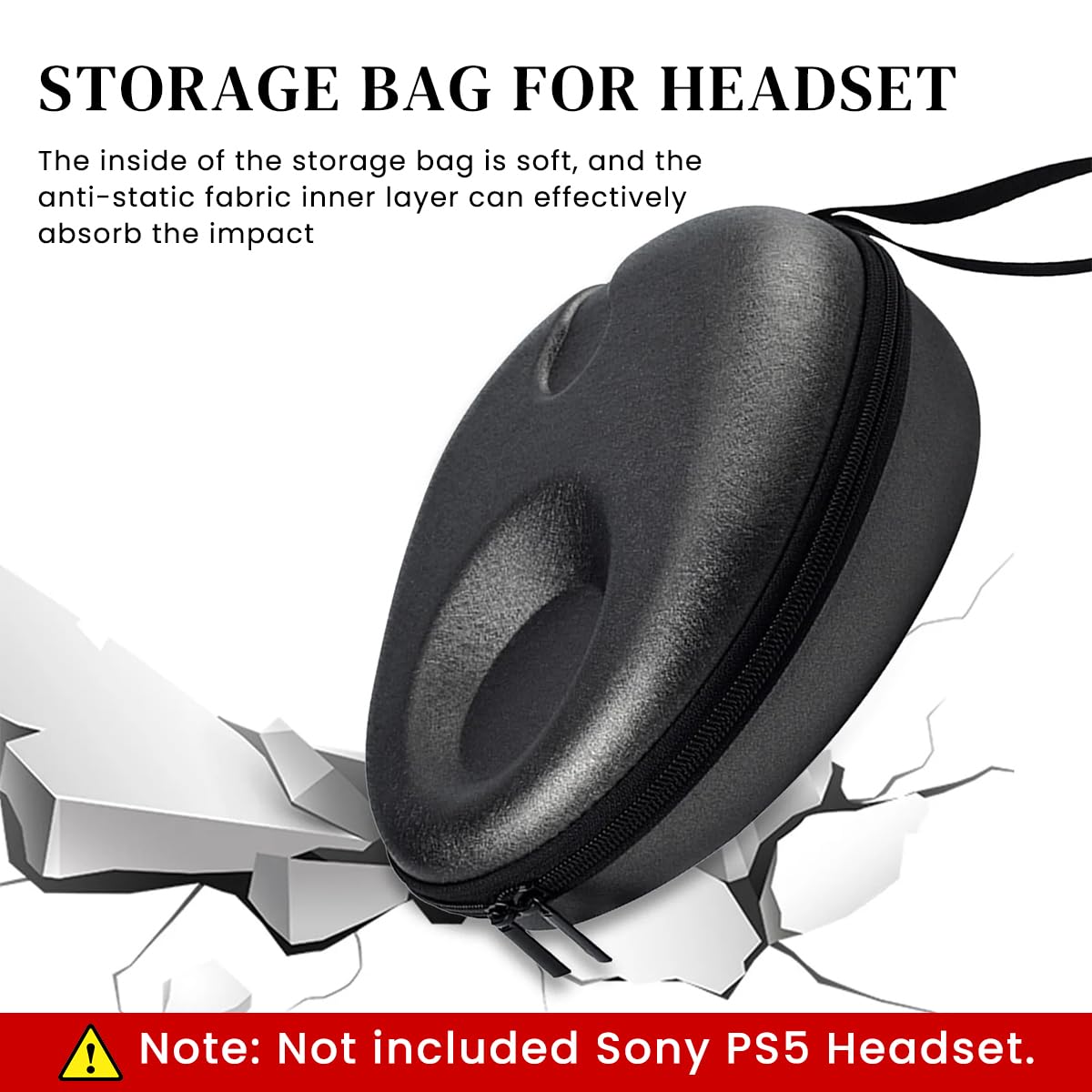 Verilux Carrying Case for Sony PS5 Headset with Hard EVA Shell and Cable Slot | Water‑Resistant Travel Storage