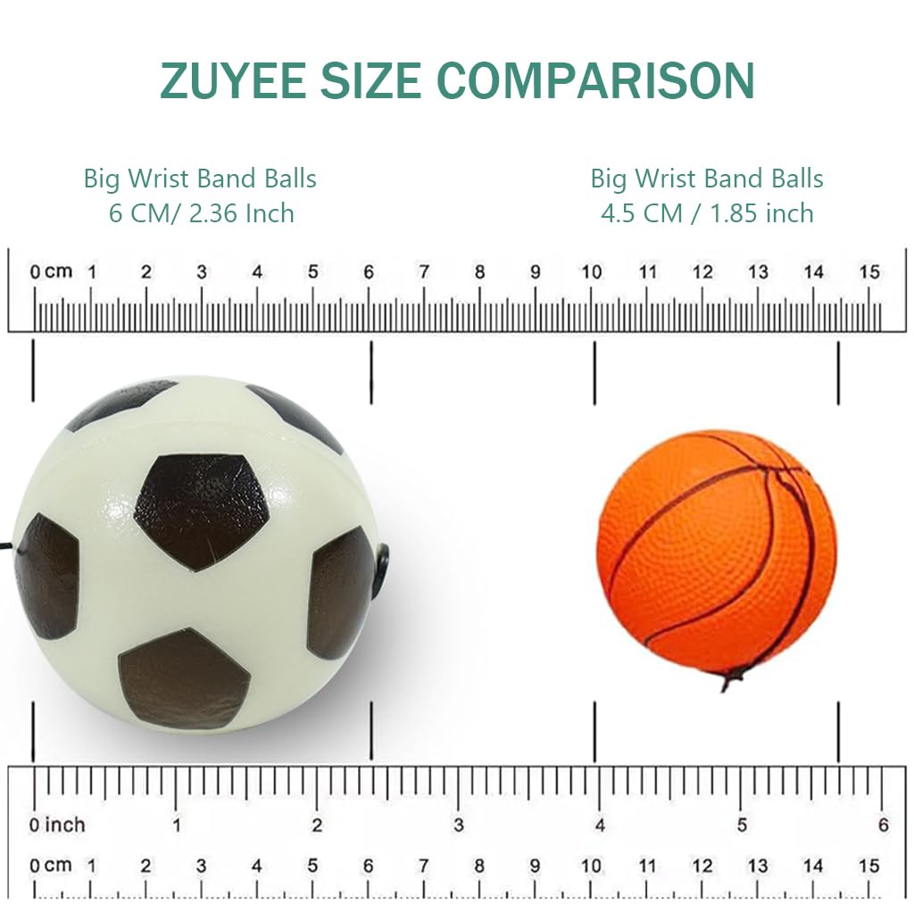 Proberos Wrist Exercise Stringed Ball Set for Stress Relief with Elastic Wristband | 4Pcs 2.36 in Hand Training Ball for Focus and Reflex