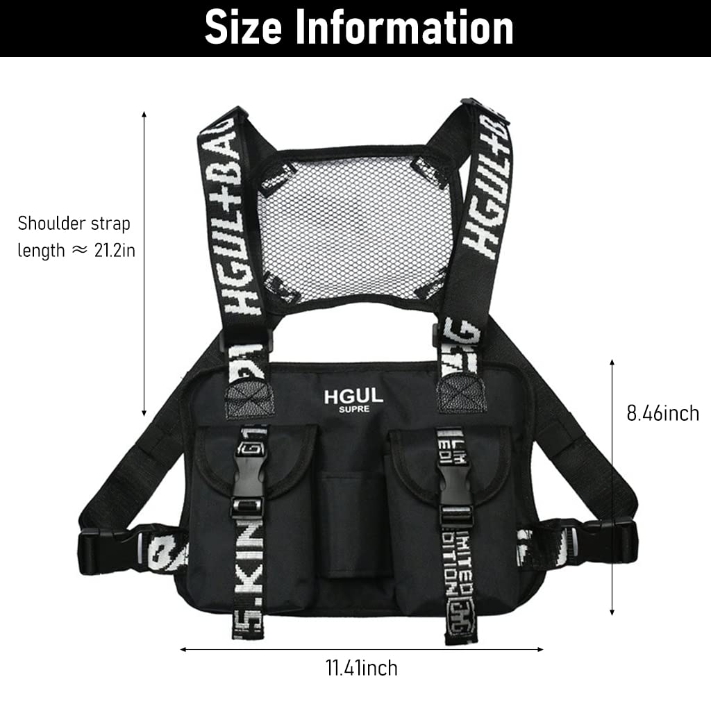 PALAYE Chest Bag for Hiking and Camping with Quick Release Buckle and Breathable Mesh | Adjustable Rig Vest for Men and Women