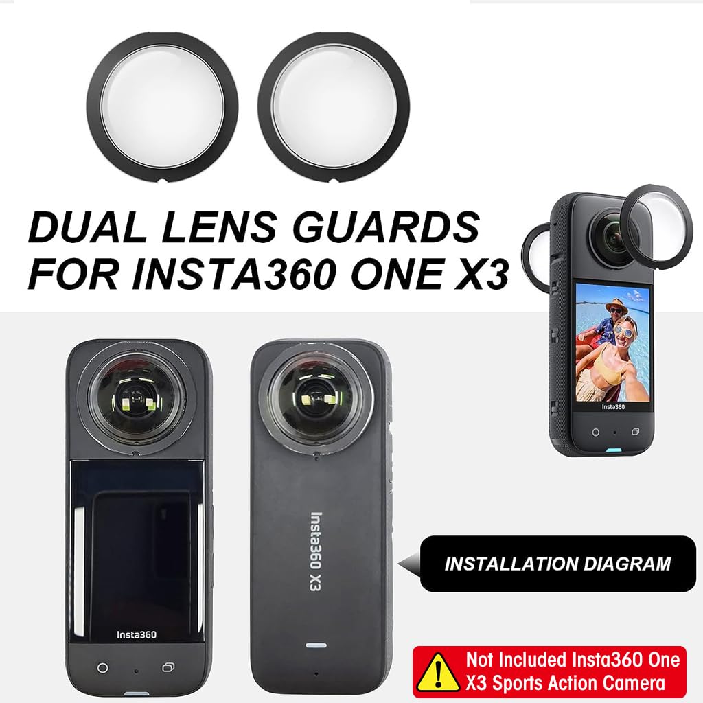 Insta360 One X3 Lens Cover with 9H Hardness Self Adhesive PC Material | Scratch Proof Protection