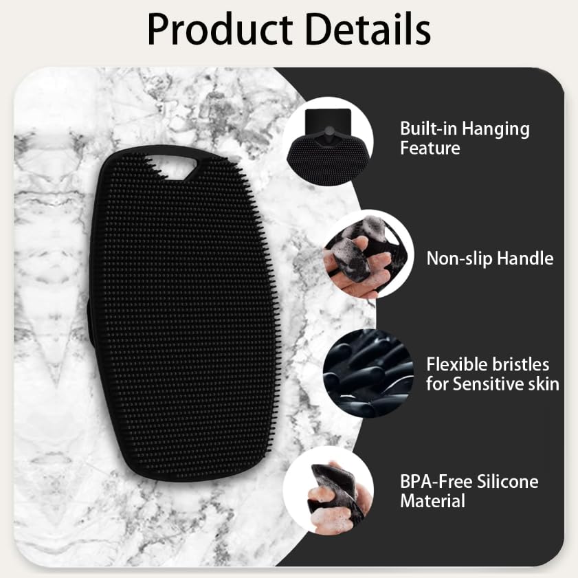 ZIBUYU Body Scrubber for Nourishing Skin with Soft Silicone Bristles | Gentle Shower Exfoliation