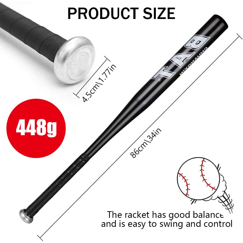 Optifit Baseball Bat for Players Age 12 and Above with Dual Zone Grip and 34 in Alloy Steel | Lightweight 22 oz Design