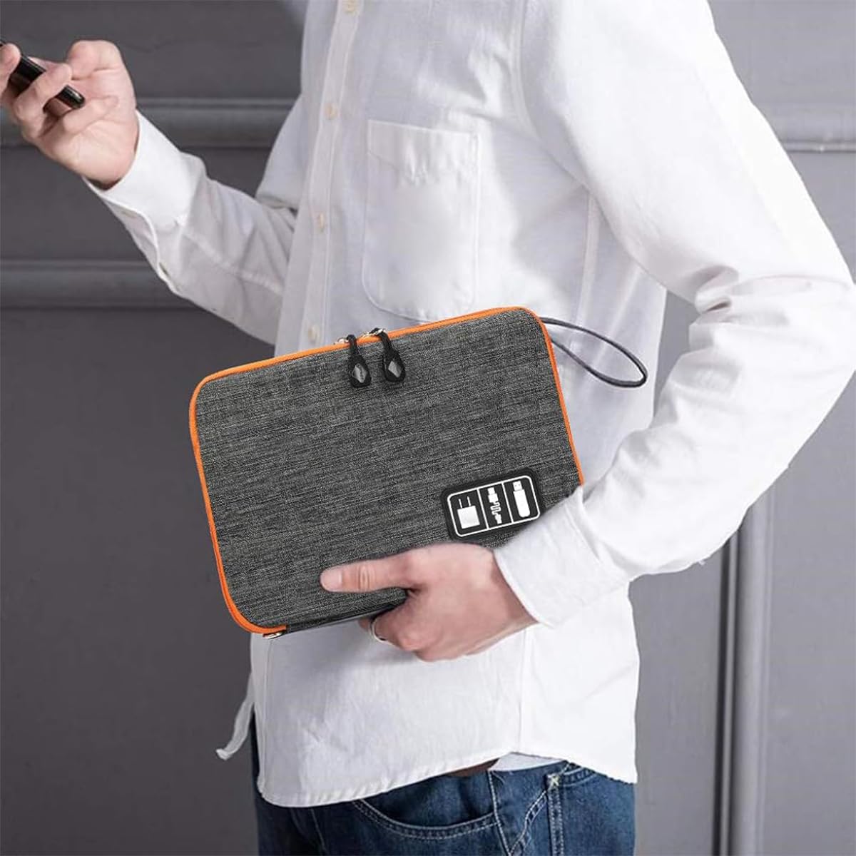 ZORBES Electronics Accessories Organizer Bag for Travel with Triple Layer Storage and Waterproof Oxford Fabric