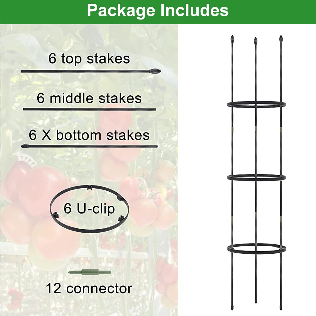 HASTHIP 110*22CM Garden Plant Support Cages Stakes for Vine, Flower, Vegetable, Pot Trellis, Round Climber Plant Support for Home Indoor & Outdoor