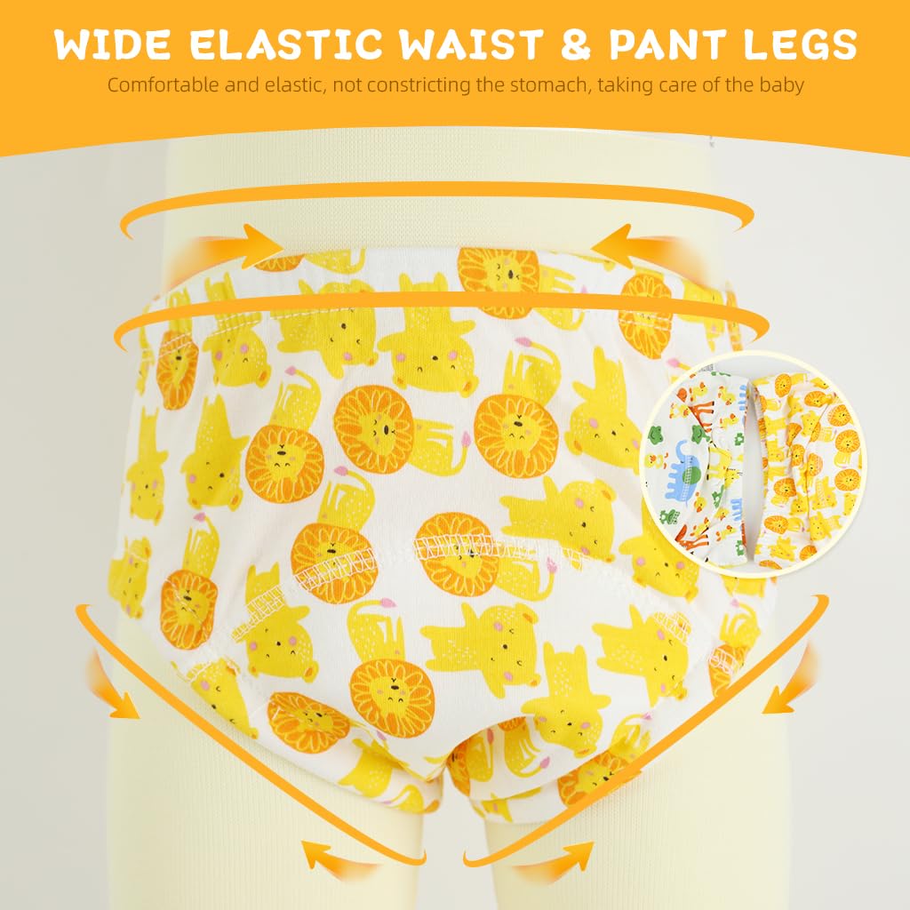 SNOWIE SOFT Potty Training Pants for Toddlers with Elastic Waist and Breathable Cotton | 2Pcs 7.5–10 kg Reusable Underwear for 12–15 Months