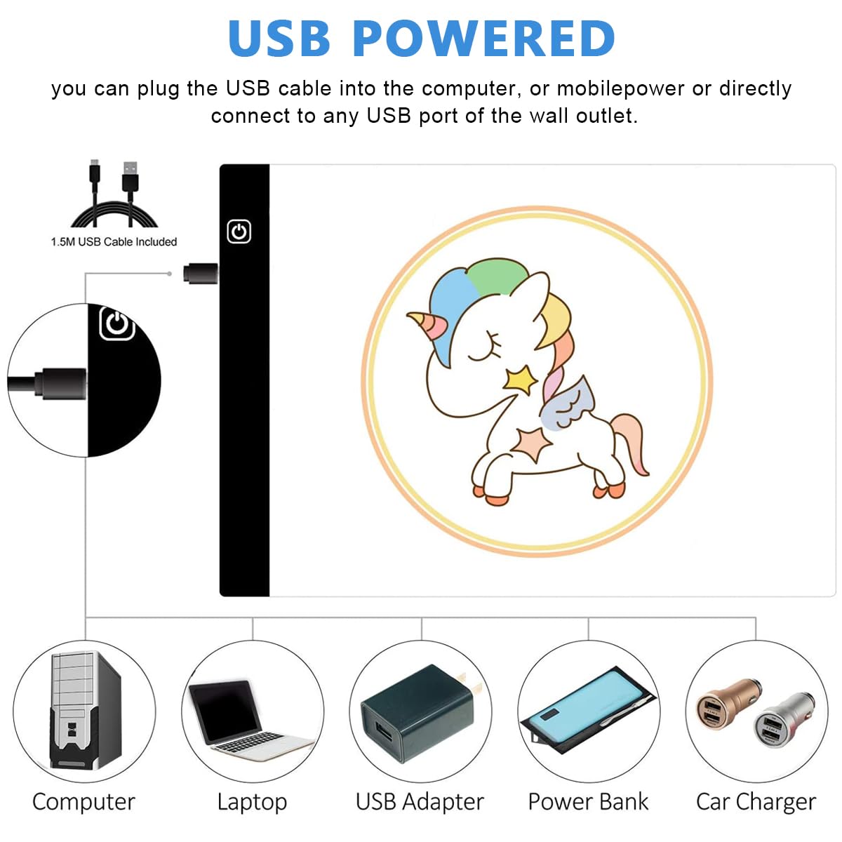 HASTHIP A4 LED Light Board for Diamond Painting with 28 Grid Storage Box and Adjustable Stand