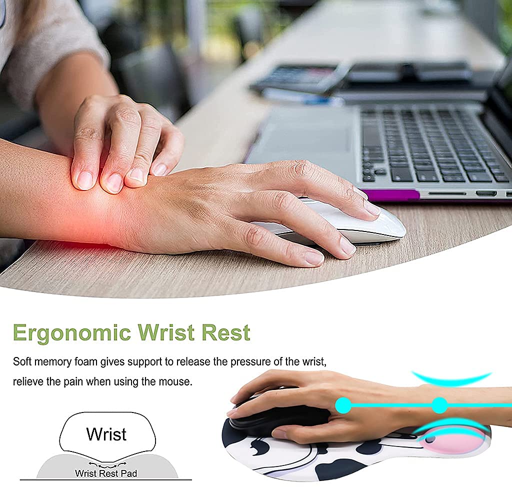 ZORBES Mouse Pad with Wrist Rest for Gaming and Office featuring Non Slip PU Base | 195x235x4mm Gel Support