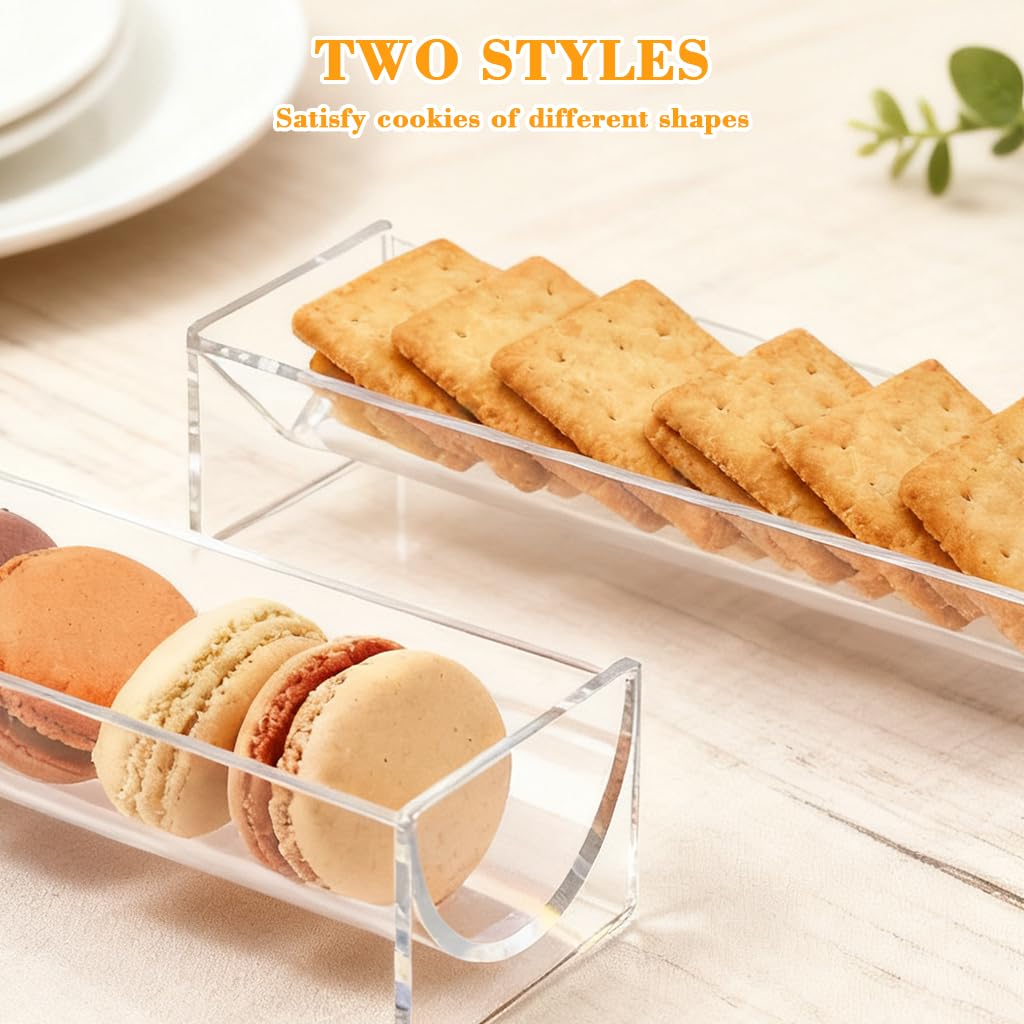 HASTHIP Clear Cracker Serving Tray 2 Pcs Set for Snacks and Appetizers | Transparent Design