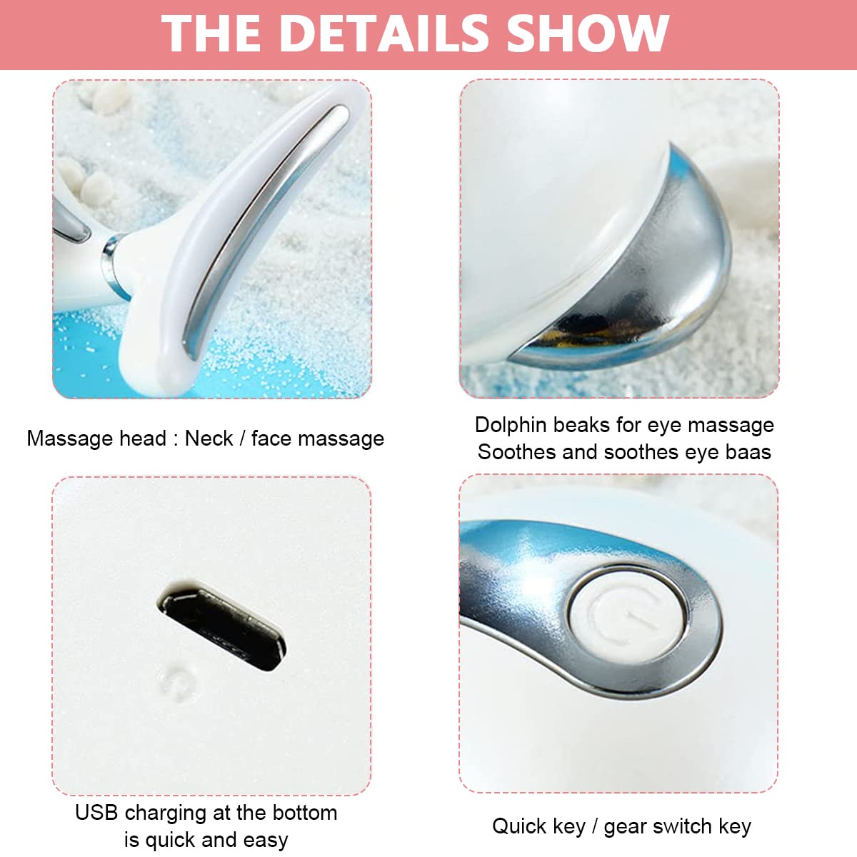 HANNEA Face Massager for Neck Lifting and Wrinkle Reduction with EMS Microcurrent | USB Rechargeable 500mAh Design