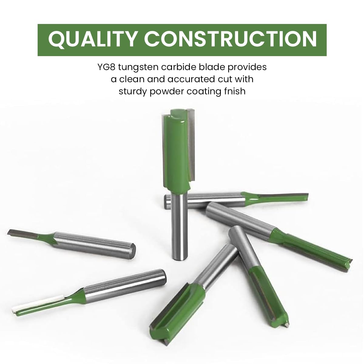 Serplex Router Bit Set for Woodworking with 7PCS 1/4 Inch Shank Tungsten Carbide | 3–12mm Cutting Diameter