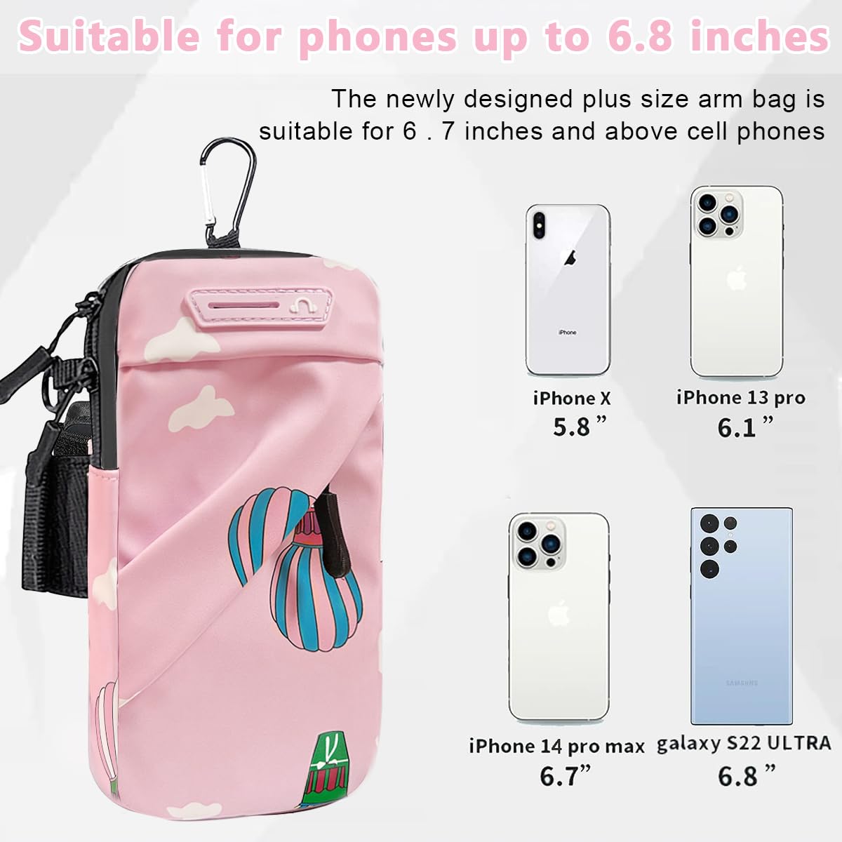 PALAY® Sling Bag for Women Mobie Pouch with Detachable Shoulder Strap & Carabiner, Crossbody Bags for women Accommodate Phones Less Than 7.2'' Phone Bags For Running