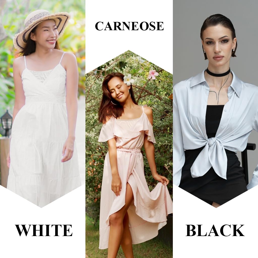 Venzina Bra Coverups for Modesty with Snap to Bra Design and 6PCS Stretchy Beige Inserts