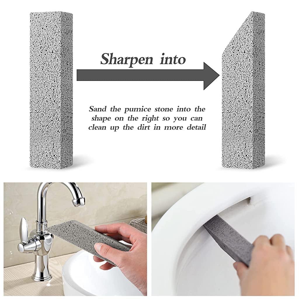 ZIBUYU Pumice Stone for Kitchen & Bathroom Toilet Cleaning Pumice Stone for Toilet Cleaner Tile Cleaning Stone for Kitchen, Bath, Pool, Household Cleaning Pumice Stone - 2 Pcs