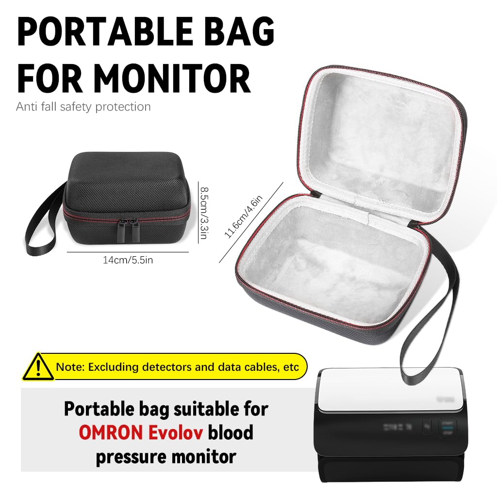 ZORBES Carry Case for OMRON Evolv Monitor with EVA Hard Shell and Soft Plush Lining | Travel Hand Strap