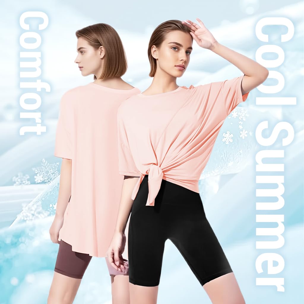 Zibuyu Womens Workout Shirt for Yoga and Gym with Side Slits | Breathable Polyester Spandex Tee